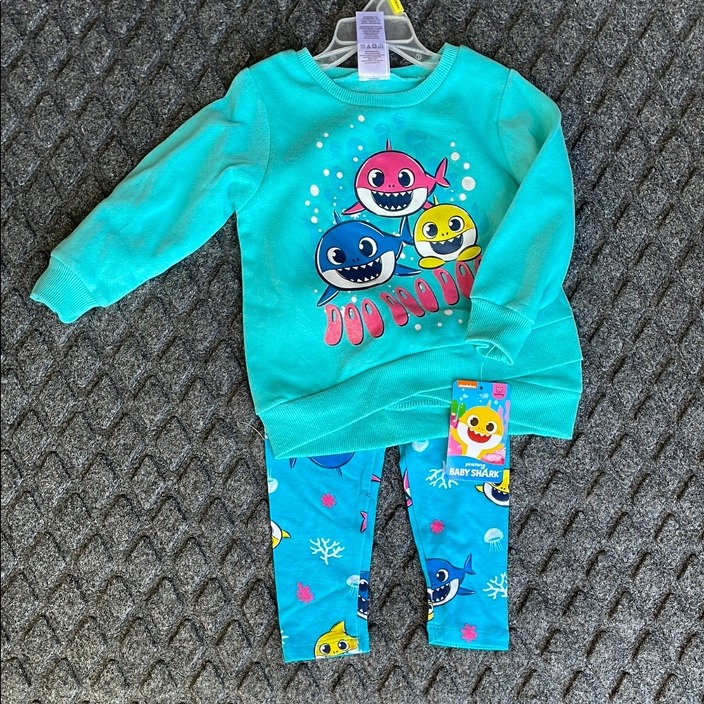 Baby Shark Aqua Sweatshirt and Leggings Set